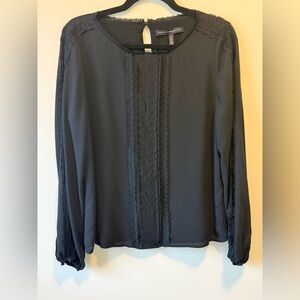 White House Black Market Black Lace Blouse